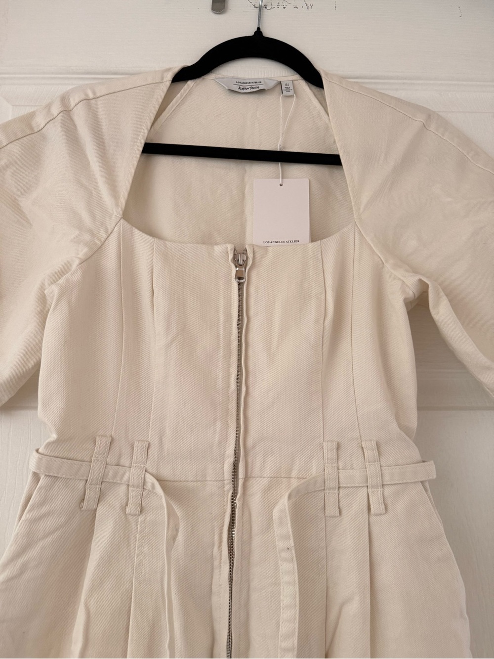 NEW! & Other Stories - Belted Zip Front Jumpsuit - Size 4 - Off White - Picture 3 of 4